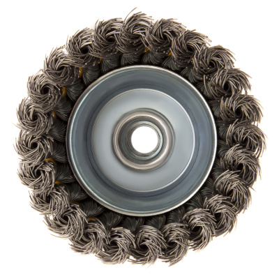 Щетка для УШМ, 100 мм, "Чашка", крученая нержавеющая проволока 0.5 мм, М14 Denzel по ценам производителя в Челябинске с доставкой по всей России