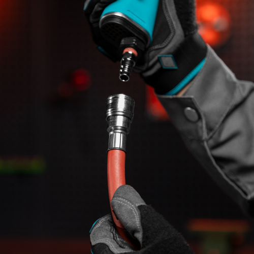 Шланг пневматический резиновый, 10 x 16 мм, 24 бар, армированный, быстросъемное соединение, 10 м Stels по ценам производителя в Челябинске с доставкой по всей России