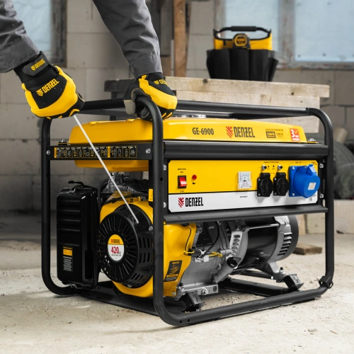 Генератор бензиновый GE 6900, 5.5 кВт, 220 В/50 Гц, 25 л, ручной старт Denzel по ценам производителя в Челябинске с доставкой по всей России
