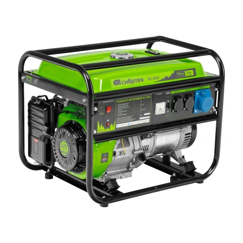 Генератор бензиновый БС-6500, 5.5 кВт, 230В, четырехтактный, 25 л, ручной стартер Сибртех по ценам производителя в Челябинске с доставкой по всей России