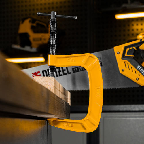 Струбцина G-образная, усиленная, 100 мм Denzel по ценам производителя в Челябинске с доставкой по всей России