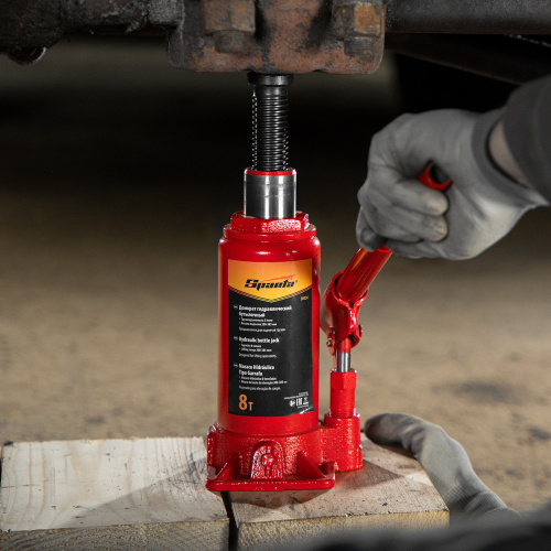 Домкрат гидравлический бутылочный, 8 т, h подъема 200-385 мм Sparta по ценам производителя в Челябинске с доставкой по всей России