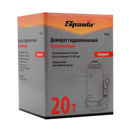 Домкрат гидравлический бутылочный 20 т, h подъема 215-405 мм Sparta Compact по ценам производителя в Челябинске с доставкой по всей России