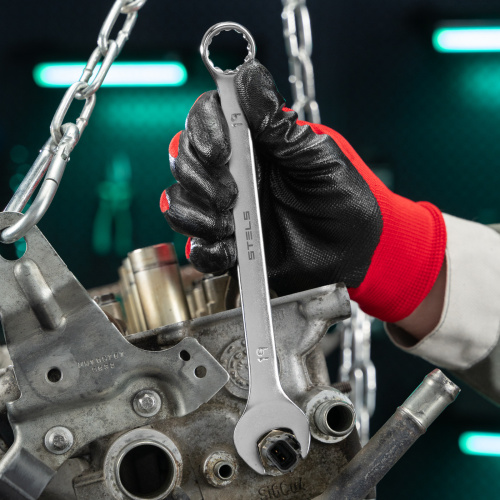 Ключ комбинированный, 19 мм, CrV, матовый хром Stels по ценам производителя в Челябинске с доставкой по всей России