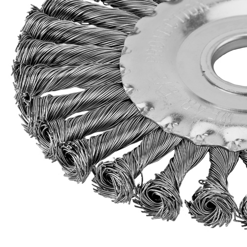 Щетка для УШМ 125 мм, посадка 22.2 мм, плоская, крученая металлическая проволока Сибртех по ценам производителя в Челябинске с доставкой по всей России