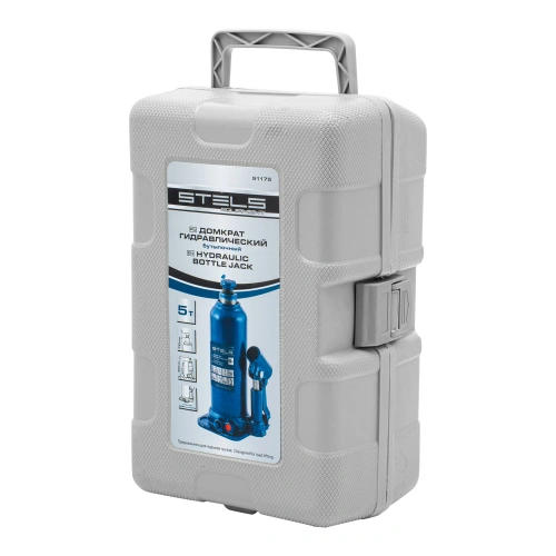 Домкрат гидравлический бутылочный, 5 т, h подъема 207-404 мм, в пластиковом кейсе Stels по ценам производителя в Челябинске с доставкой по всей России