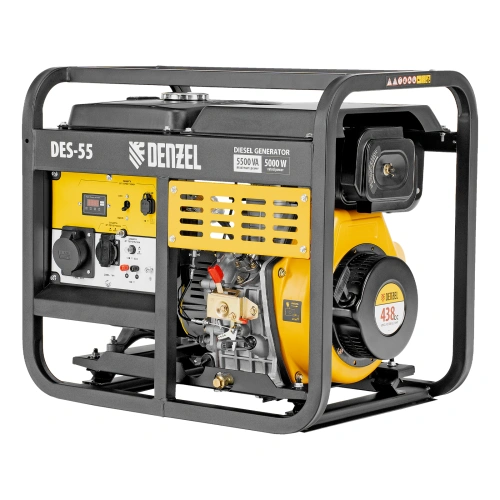 Генератор дизельный DES-55, 5,5 кВт, 230 В, 11 л, ручной стартер Denzel по ценам производителя в Челябинске с доставкой по всей России