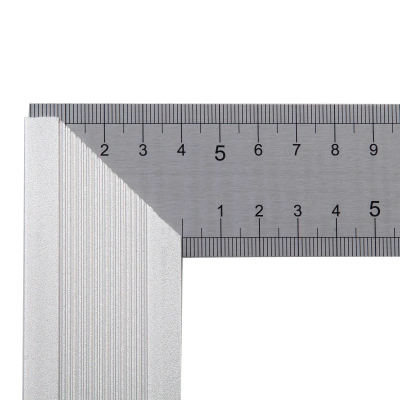 Угольник стальной 400 мм, нержавеющая сталь, градуировка, алюминиевое основание Denzel по ценам производителя в Челябинске с доставкой по всей России