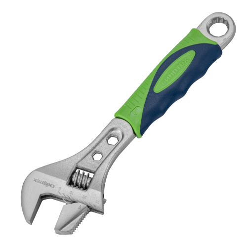 Ключ разводной, 200мм, переставная губка, 2-х комп.рукоятка Сибртех по ценам производителя в Челябинске с доставкой по всей России