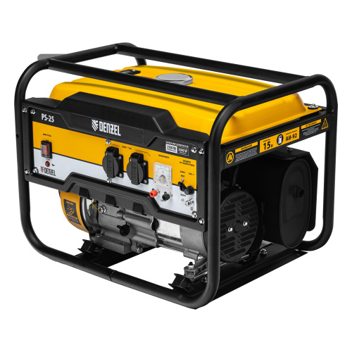 Генератор бензиновый PS 25, 2.5 кВт, 230 В, 15 л, ручной стартер Denzel по ценам производителя в Челябинске с доставкой по всей России