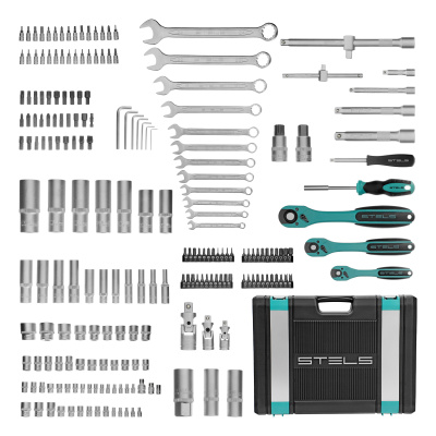 Набор инструментов, 1/4", 3/8", 1/2", Cr-V, S2, усиленный кейс, 216 предметов Stels по ценам производителя в Челябинске с доставкой по всей России