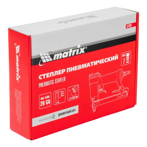Степлер пневматический для прямоугольных скоб от 10 до 22 мм Matrix по ценам производителя в Челябинске с доставкой по всей России