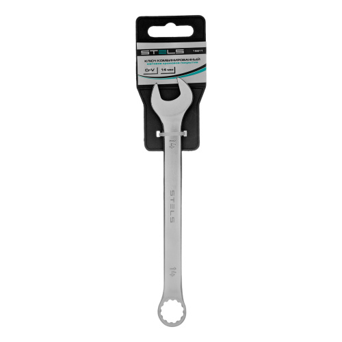 Ключ комбинированный, 14 мм, CrV, матовый хром Stels по ценам производителя в Челябинске с доставкой по всей России