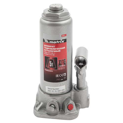 Домкрат гидравлический бутылочный, 5 т, высота подъема 216-413 мм Matrix по ценам производителя в Челябинске с доставкой по всей России