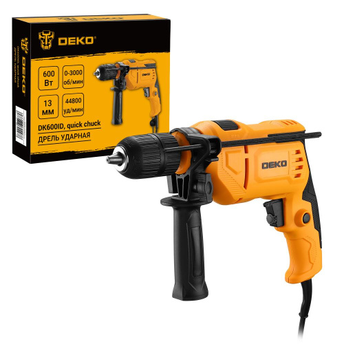 Дрель ударная сетевая DEKO DK600ID с быстрозажимным патроном, 600 Вт по ценам производителя в Челябинске с доставкой по всей России