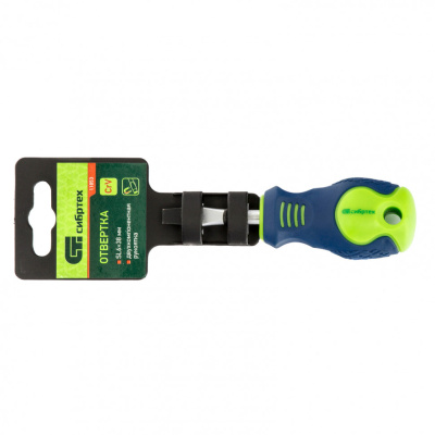 Отвертка, SL6 х 38 мм, CrV, двухкомпонентная рукоятка Сибртех по ценам производителя в Челябинске с доставкой по всей России