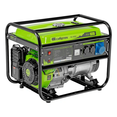 Генератор бензиновый БС-8000, 6,6 кВт, 230В, четырехтактный, 25 л, ручной стартер Сибртех по ценам производителя в Челябинске с доставкой по всей России