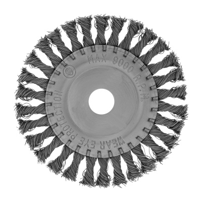 Щетка для УШМ 150 мм, посадка 22.2 мм, плоская, крученая металлическая проволока Сибртех по ценам производителя в Челябинске с доставкой по всей России