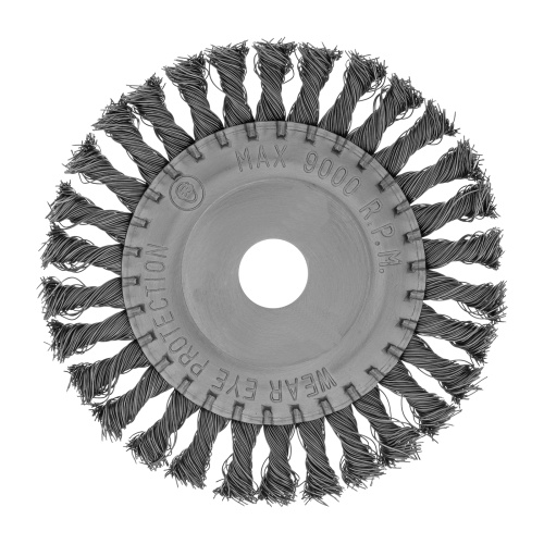 Щетка для УШМ 150 мм, посадка 22.2 мм, плоская, крученая металлическая проволока Сибртех по ценам производителя в Челябинске с доставкой по всей России