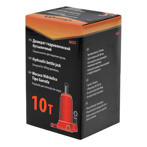 Домкрат гидравлический бутылочный, 10 т, h подъема 200-385 мм Sparta по ценам производителя в Челябинске с доставкой по всей России