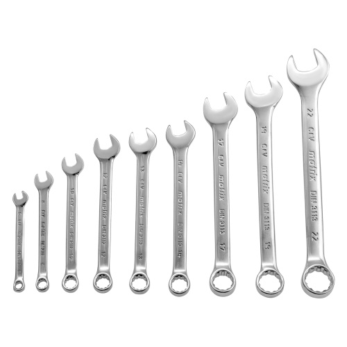 Набор ключей комбинированных, 6-22 мм, 9 шт, CrV, полированный хром Matrix по ценам производителя в Челябинске с доставкой по всей России