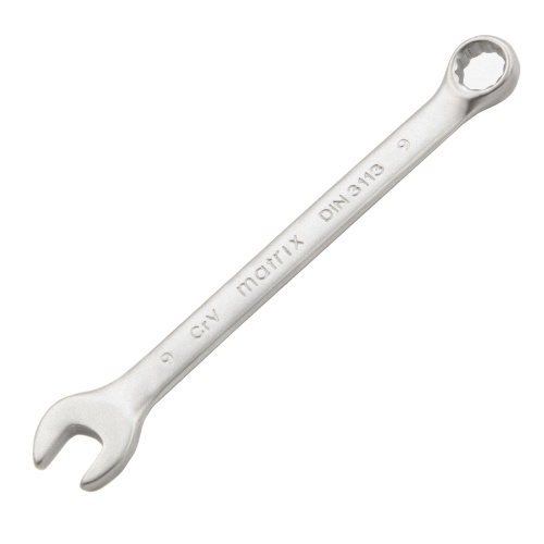 Ключ комбинированный, 9 мм, CrV, матовый хром Matrix по ценам производителя в Челябинске с доставкой по всей России