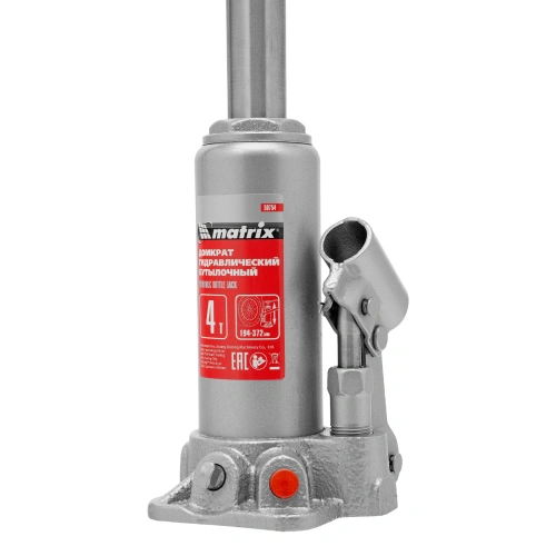 Домкрат гидравлический бутылочный, 4 т, высота подъема 194-372 мм, в пластиковый кейсе Matrix по ценам производителя в Челябинске с доставкой по всей России