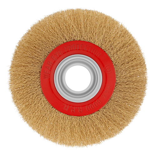 Щетка для точила, 175 мм, посадка 32 мм, плоская, латунированная витая проволока Matrix по ценам производителя в Челябинске с доставкой по всей России
