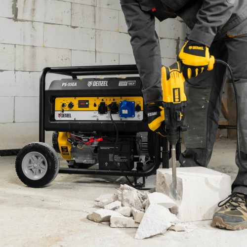 Генератор бензиновый PS 55 EA, 5.5 кВт, 230 В, 25 л, коннектор автоматики, электростартер Denzel по ценам производителя в Челябинске с доставкой по всей России