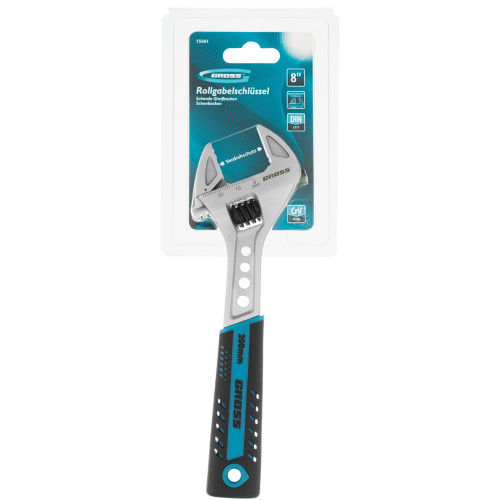 Ключ разводной, 200 мм, CrV, двухкомпонентная ручка Gross по ценам производителя в Челябинске с доставкой по всей России