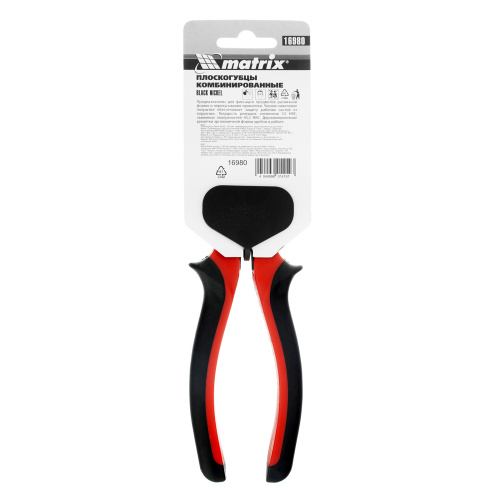 Плоскогубцы комбинированные Black Nickel, 180 мм, двухкомпонентные рукоятки Matrix по ценам производителя в Челябинске с доставкой по всей России