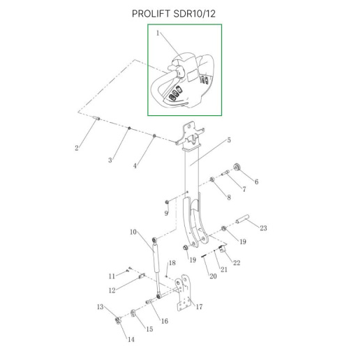 Верхняя часть ручки в сборе для штабелеров SDR 1016/1030/1035/1225/1230/1235/1635 по ценам производителя в Челябинске с доставкой по всей России