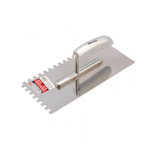 Гладилка из нержавеющей стали, 280 x 130 мм, деревянная ручка, зуб 8 x 8 мм Matrix по ценам производителя в Челябинске с доставкой по всей России