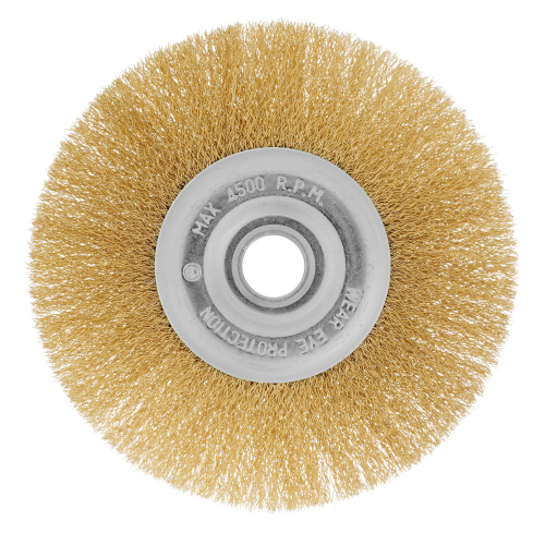 Щетка для УШМ, 175 мм, посадка 22.2 мм, плоская, латунированная витая проволока Matrix по ценам производителя в Челябинске с доставкой по всей России