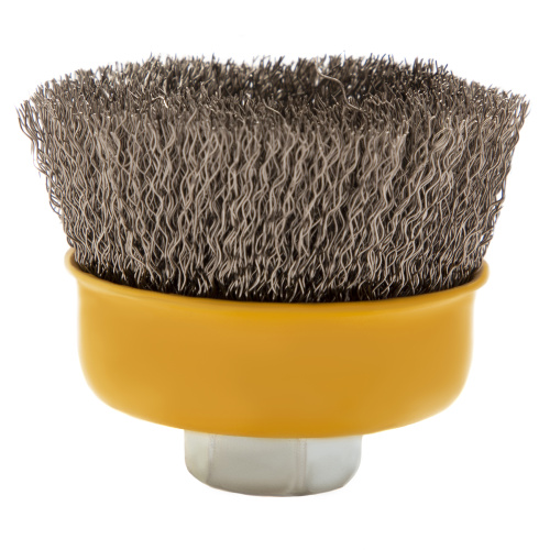 Щетка для УШМ, 75 мм, "Чашка", витая нержавеющая проволока 0.3 мм, М14 Denzel по ценам производителя в Челябинске с доставкой по всей России