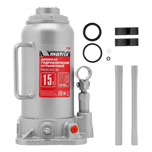 Домкрат гидравлический бутылочный, 15 т, высота подъема 230-460 мм Matrix по ценам производителя в Челябинске с доставкой по всей России