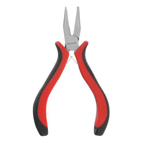 Длинногубцы прямые Mini, 130 мм, никелированные, авторазжим, двухкомпонентные рукоятки Matrix по ценам производителя в Челябинске с доставкой по всей России