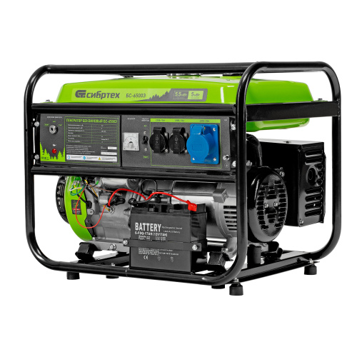 Генератор бензиновый БС-6500Э, 5.5 кВт, 230В, четырехтактный, 25 л, электростартер Сибртех по ценам производителя в Челябинске с доставкой по всей России