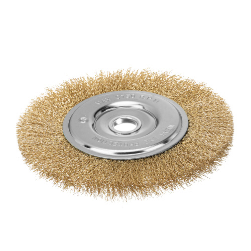 Щетка для УШМ, 200 мм, посадка 22.2 мм, плоская, латунированная витая проволока Matrix по ценам производителя в Челябинске с доставкой по всей России