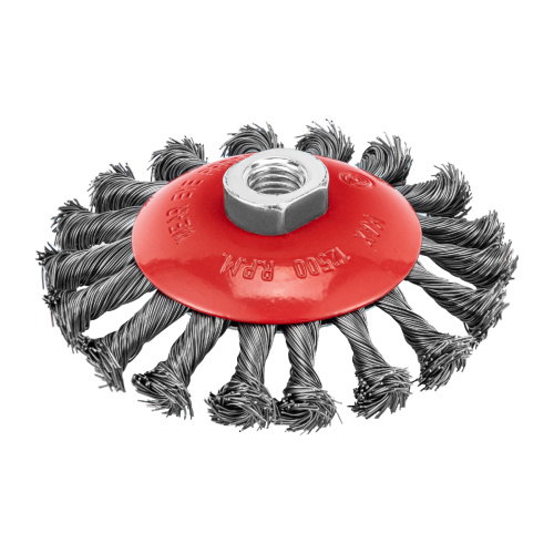 Щетка для УШМ, 115 мм, М14, "тарелка", крученая проволока 0.5 мм Matrix по ценам производителя в Челябинске с доставкой по всей России