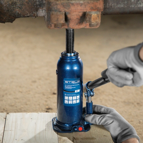 Домкрат гидравлический бутылочный, 8 т, h подъема 222-447 мм Stels по ценам производителя в Челябинске с доставкой по всей России
