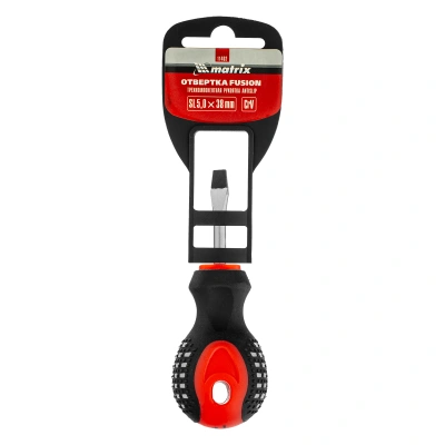 Отвертка Fusion, SL5 х 38 мм, CrV, трехкомпонентная рукоятка "Anti slip" Matrix по ценам производителя в Челябинске с доставкой по всей России