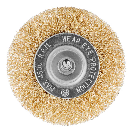Щетка для дрели, 75 мм, плоская со шпилькой, латунированная витая проволока Matrix по ценам производителя в Челябинске с доставкой по всей России