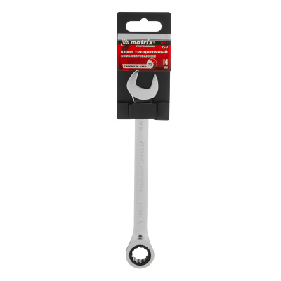 Ключ комбинированный трещоточный, 14 мм, CrV, зеркальный хром Matrix Professional по ценам производителя в Челябинске с доставкой по всей России