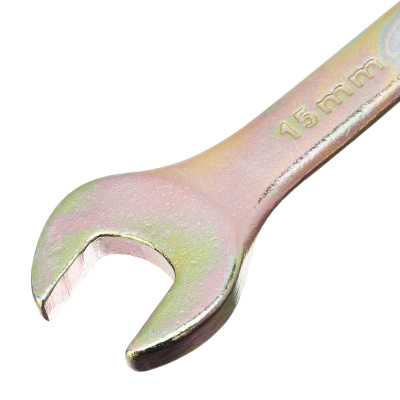 Ключ комбинированный, 15 мм, желтый цинк Сибртех по ценам производителя в Челябинске с доставкой по всей России