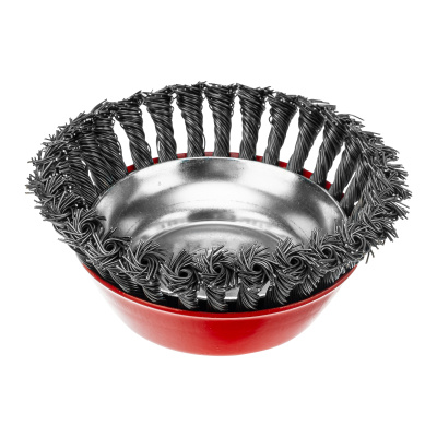 Щетка для УШМ, 150 мм, М14, "чашка", крученая проволока 0.8 мм Matrix по ценам производителя в Челябинске с доставкой по всей России