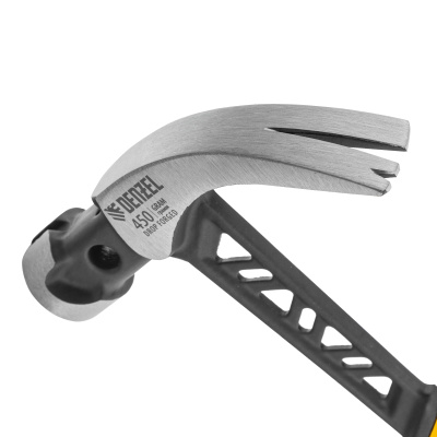 Молоток-гвоздодер 450 г, цельнокованый,боек с магнитом, двухкомп. обрезин. рук-ка Denzel по ценам производителя в Челябинске с доставкой по всей России