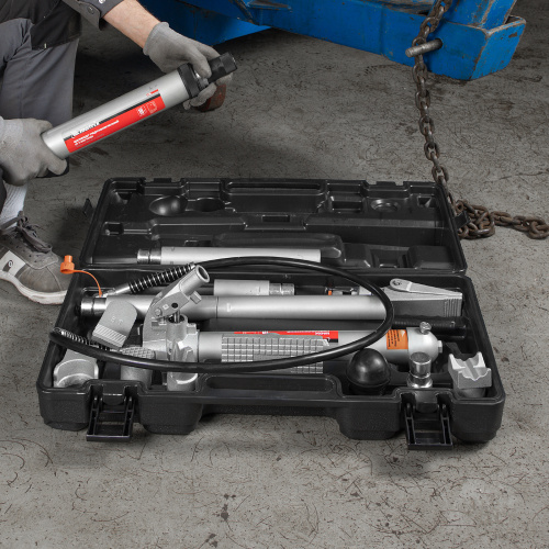 Растяжка гидравлическая, 10 т, набор из 17 предметов, 7 сменных насадок, в пластиковом кейсе Matrix по ценам производителя в Челябинске с доставкой по всей России