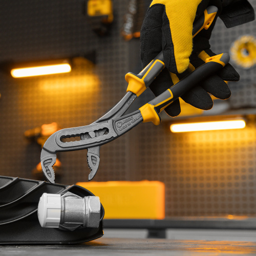 Клещи переставные, трехкомпонентные рукоятки 240 мм Denzel по ценам производителя в Челябинске с доставкой по всей России