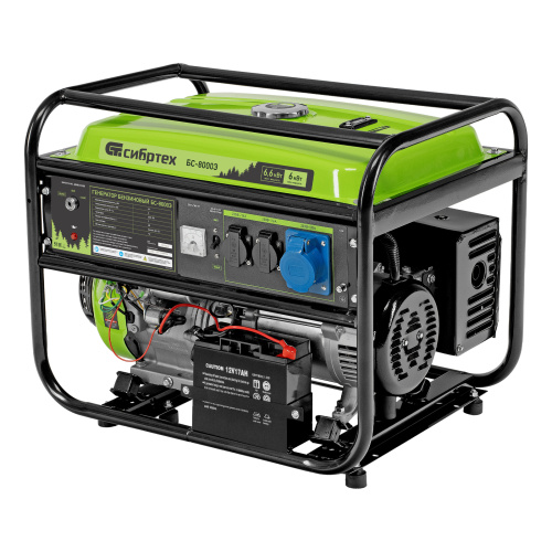 Генератор бензиновый БС-8000Э, 6,6 кВт, 230В, четырехтактный, 25 л, электростартер Сибртех по ценам производителя в Челябинске с доставкой по всей России